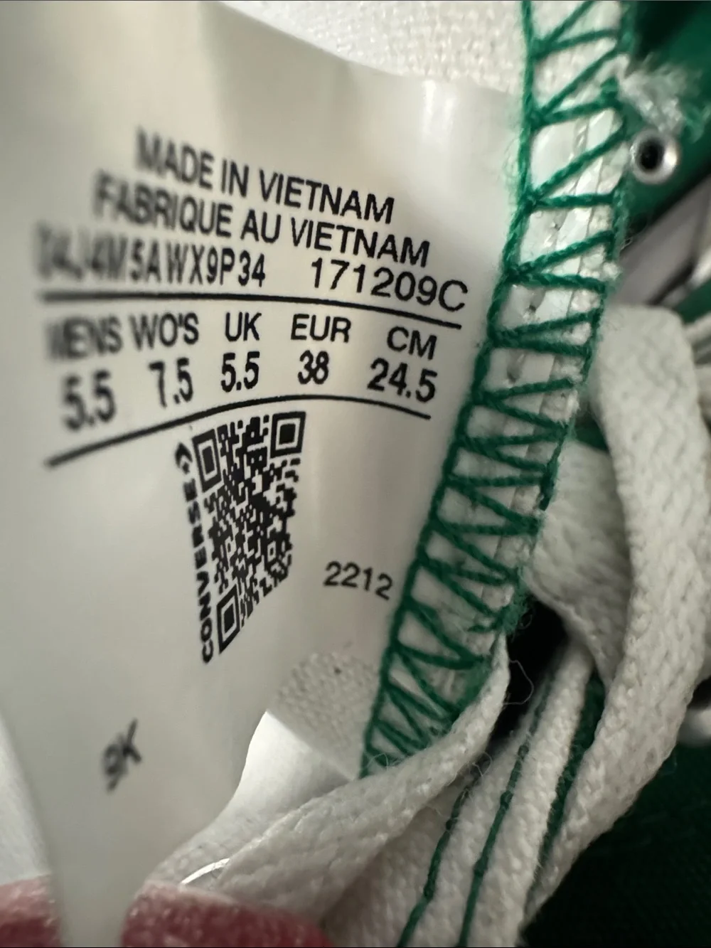 Converse Green Canvas High-Top Sneakers with White Soles